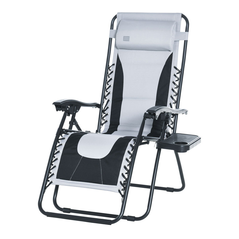 Aymelia 89cm Long Reclining Zero Gravity, Light Grey/Black