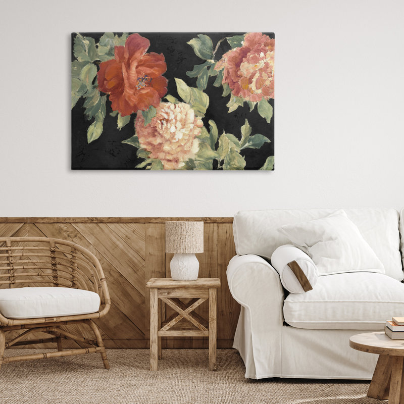 Beauté de la toile Red Blossom, design par Lanie Loreth, H 24 po x l 36 po
