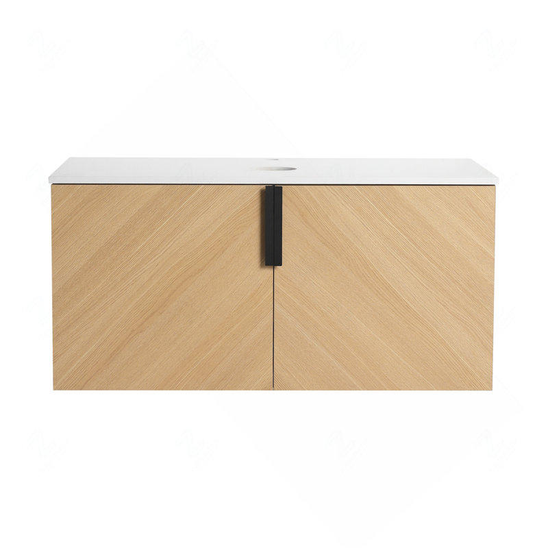 Meuble-lavabo mural flottant 36 po avec comptoir en pierre artificielle 36 po (lavabo non inclus), L 36 po