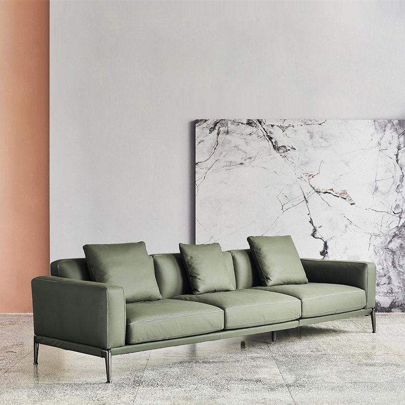 Coussin modulaire vert 100% polyester, H 28,35 po x l 110,24 po x P 35,83 po, 4