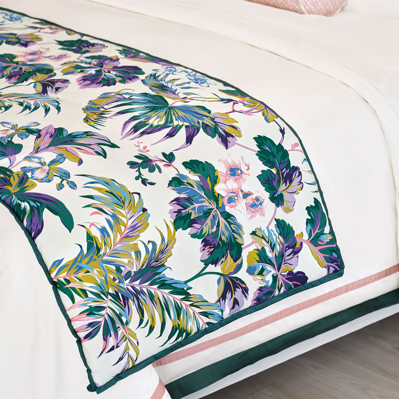Izamar Floral Cotton Bed Runner, Queen