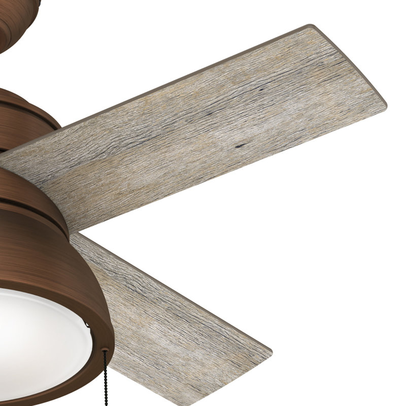 Ventilateur de plafond standard à 4 pales de 36 po avec ensemble d'éclairage inclus Loki, Cuivre délavé