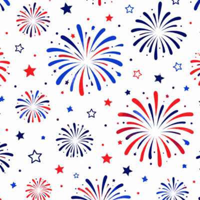Rouleau de papier peint adhésif amovible rouge et blanc avec pattes de feu d'artifice et bordure décorative rouge l 17,7 po x H 118 po