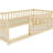 Twin Size Montessori Floor Bed With High Security Barrier & Door, Gold-97791982-97791976