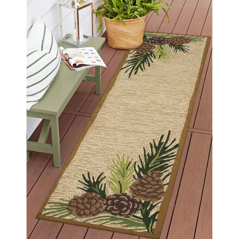 Dasan Hand Tufted Floral Indoor / Outdoor Rug, Runner 2' x 8'