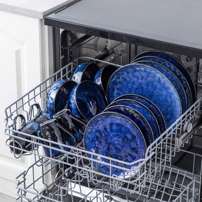 16 Piece Dinnerware Set, Service for 4, Blue