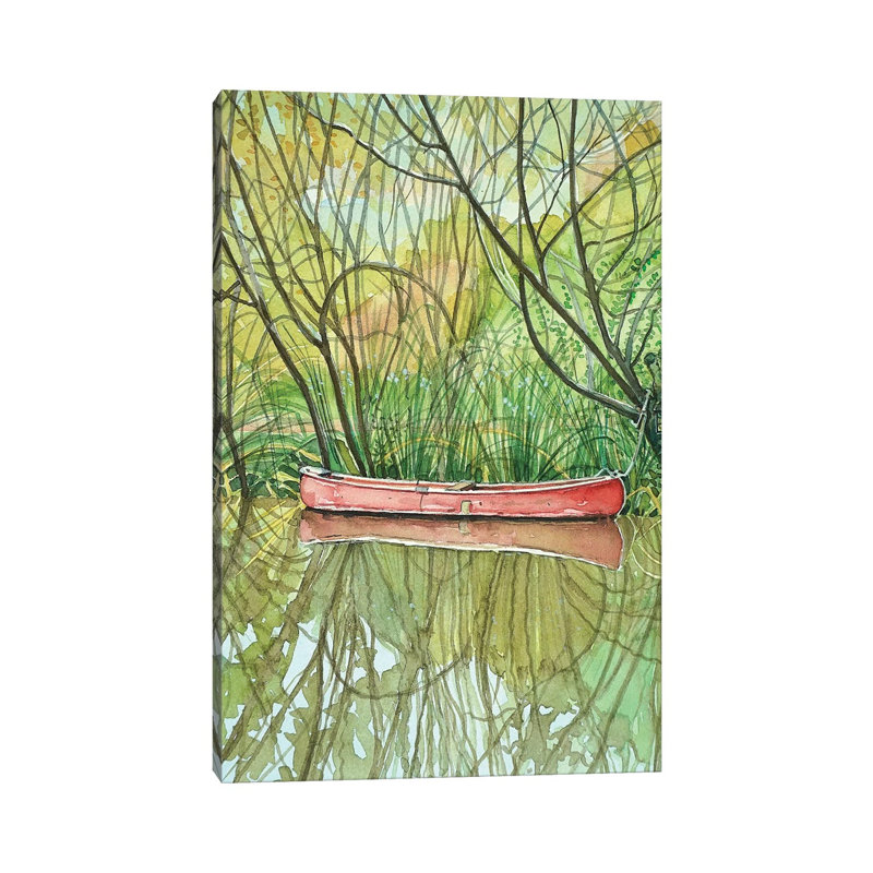 Canoe 1 Piece Wrapped Canvas Painting, 66.04 cm H x 45.72 cm W x 1.91 cm D