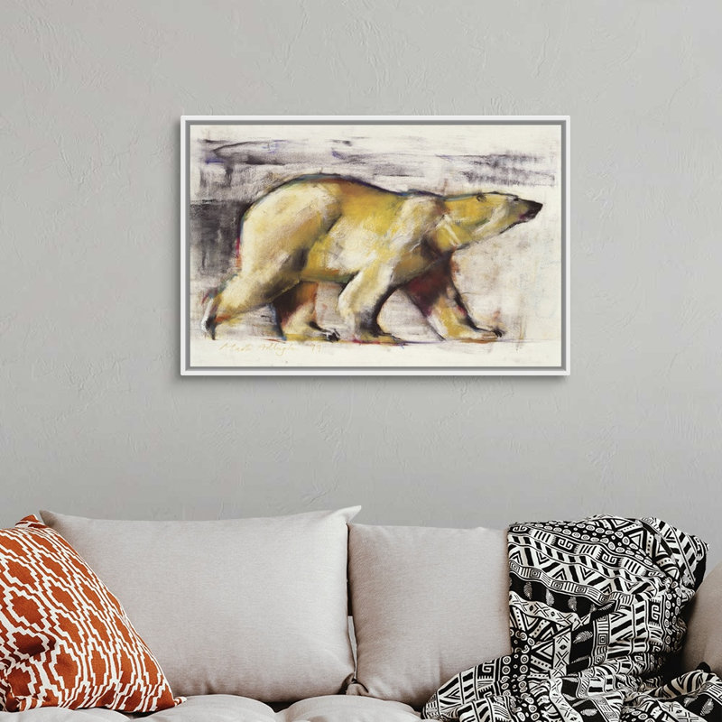 «Ours polaire» par Mark Adlington, impression sur toile, H 26 po x l 38 po x P 1,75 po, Cadre flottant blanc