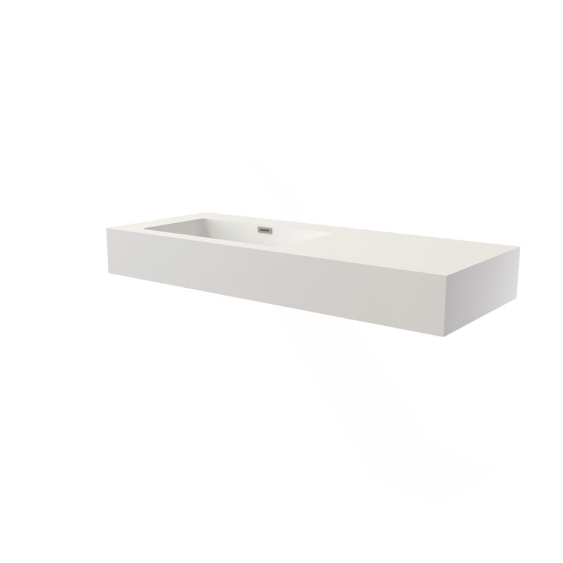 Lavabo de salle de bain à surface solide en pierre de pierre
