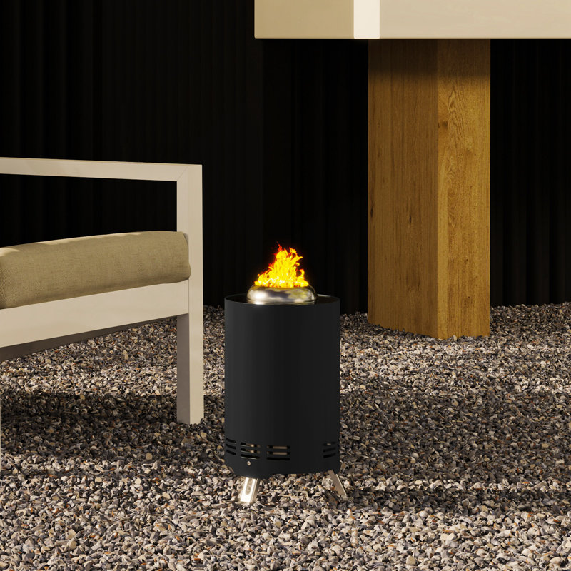 Cylinder Charcoal Smokeless Fire Pit, Black