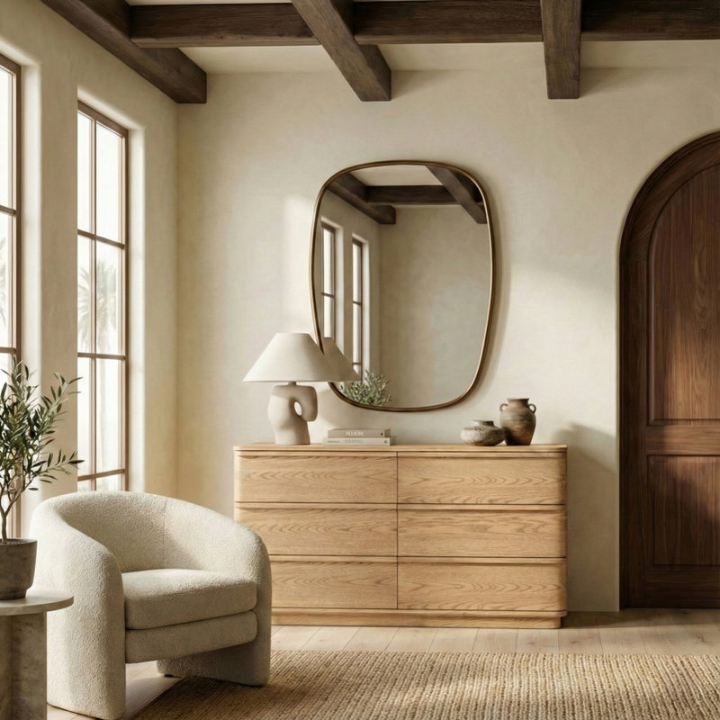Commode 6 tiroirs Guillermo, Naturel