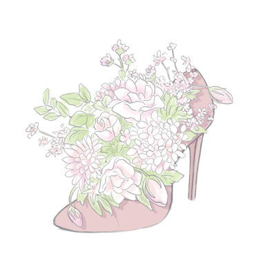 Flowers In Shoe - Wrapped Canvas Print