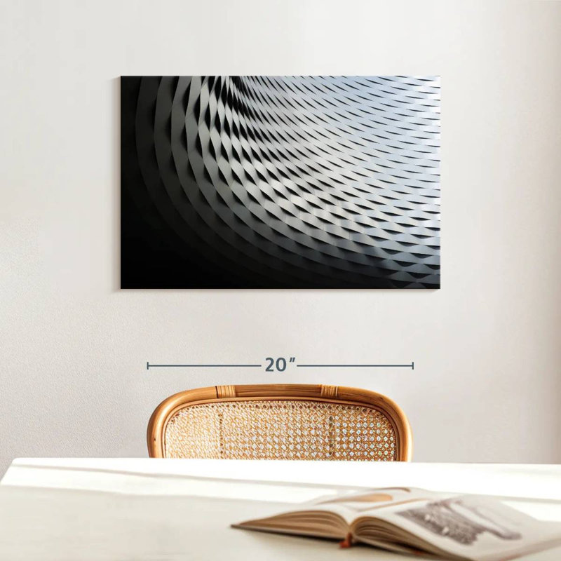 Lilie Abstract Silver Structure, 16" H x 24" W