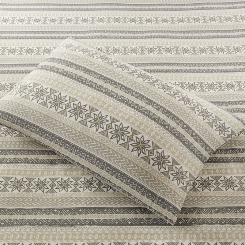 Drap en flanelle 100% coton imprimé grand - confortable et pour un repos paisible, plusieurs impressions au choix, comprend un drap plat, un matelas ajusté de 14 po, 2 taies d'oreiller, lavable à la machine, ultra doux
