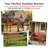 Heavy Duty Steel Patio Bench for 2 Persons, 790 lbs Capacity, Weather Resistant Geometric Backrest Seating, Outdoor Yard Furniture (Red)-1002993522