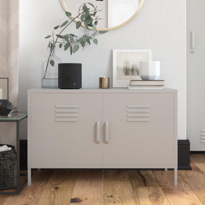 2-door metal locker accent cabinet