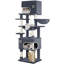 Cat Tree for Indoor Cats, Multi-layer Scratching Post with Large Platform, 2 Caves, 7 Sisal Posts, Pompoms, Cat Basket, Hammock, Suitable for Cats-801803117-801803120