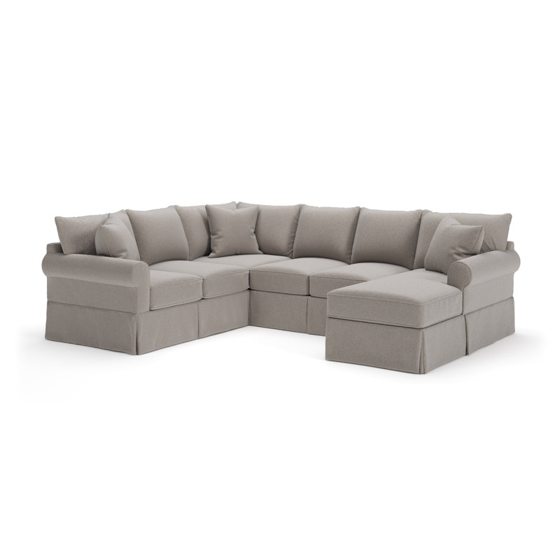 Canapé modulaire 3 pièces Friedman, Orienté à droite, Boucle Apollo Pebble
