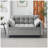 Modern Velvet Loveseat Futon Sofa with Reclining Backrest, Toss Pillows, Pockets, and Convertible Sleeper Function for Living Room