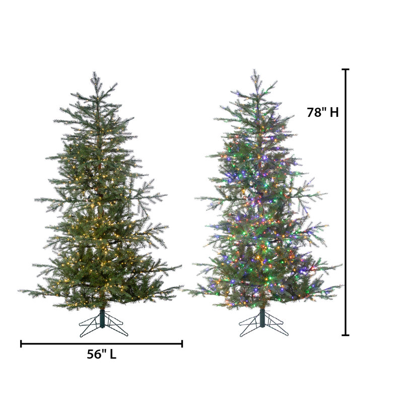 Lighted Artificial Pine Christmas Tree, 6.5' H