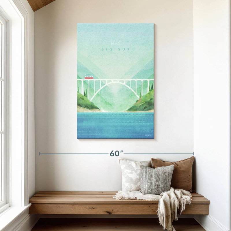 Affiche de voyage rétro Aime Big Sur, H 45 po x l 30 po
