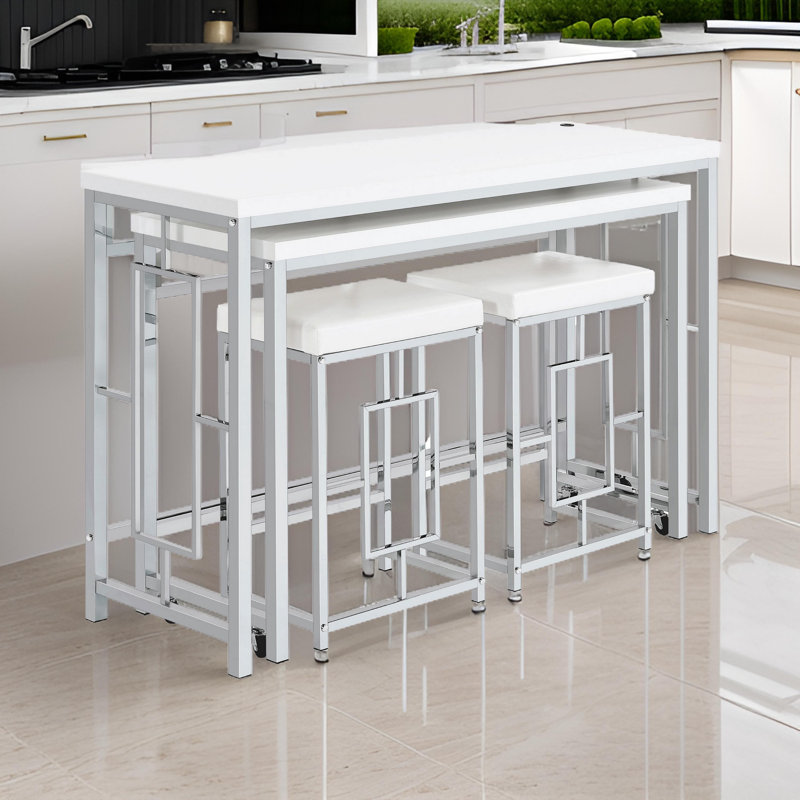 Calisto Counter Height Dining Set, 36”H x 18”L x 55”W, 4 Piece Dining Set