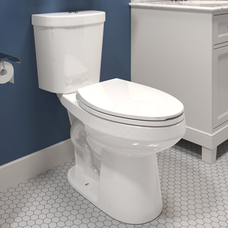 HOROW 1.28 Gallons GPF Elongated Chair Height Floor Mounted Two-Piece Toilet (Seat Included)