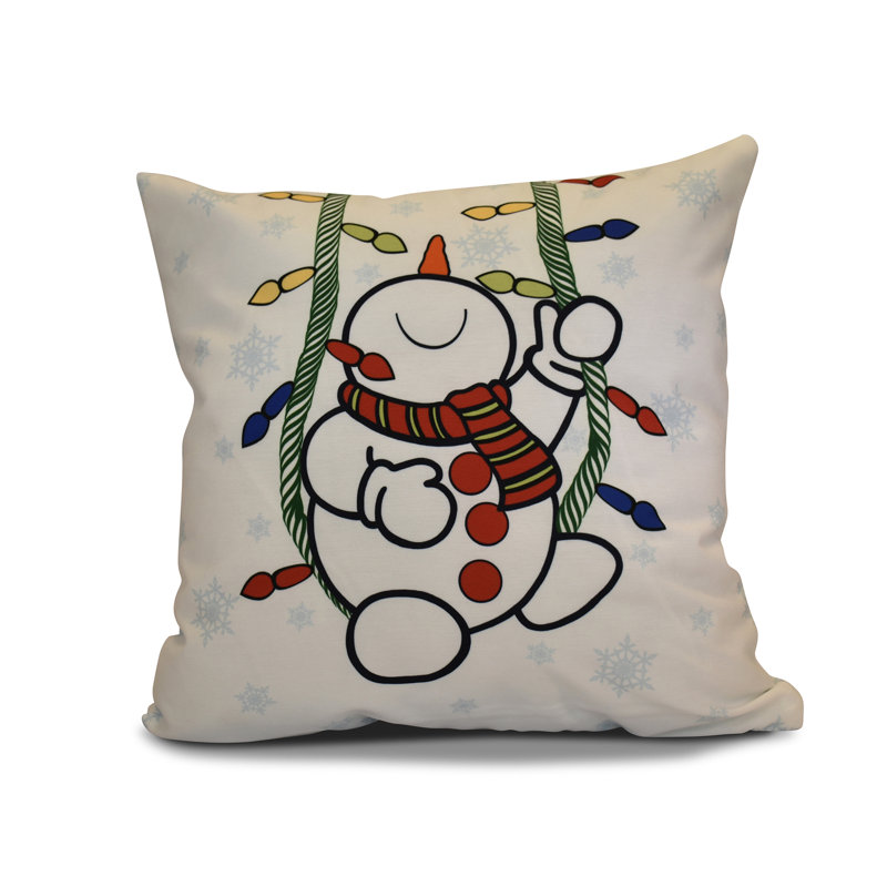 Coussin décoratif d’extérieur winter fantaisie, 20 po x 20 po, Blanc