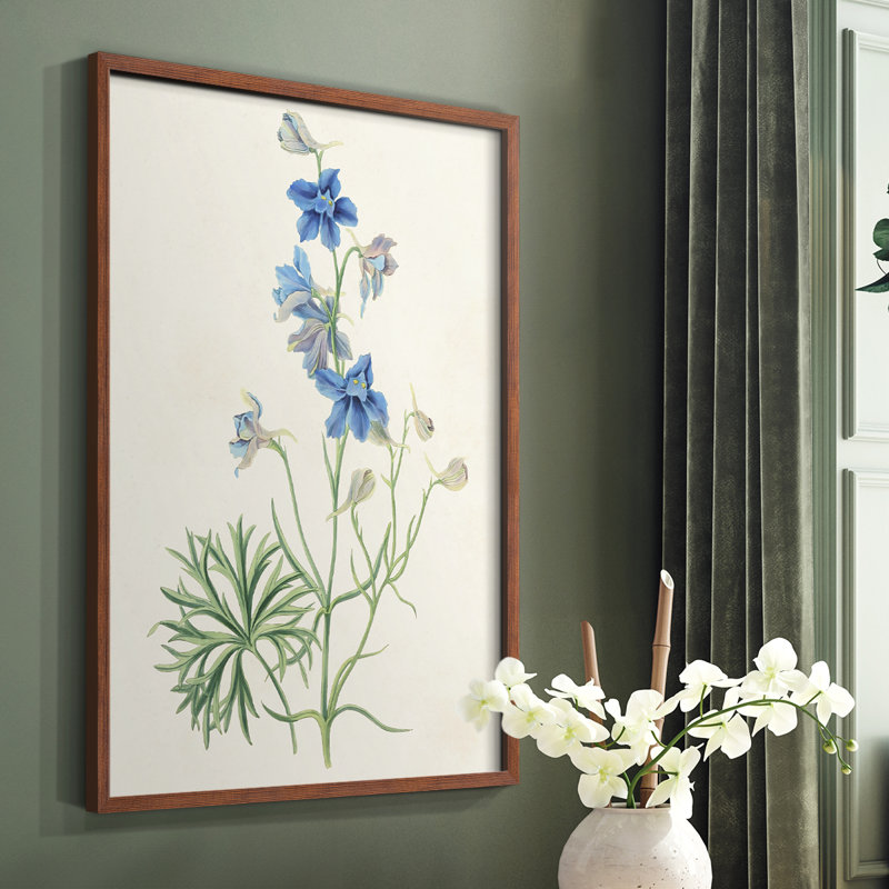 Fleurs des saisons II, reproduction encadrée - bois massif, H 20 po x l 16 po, Brun