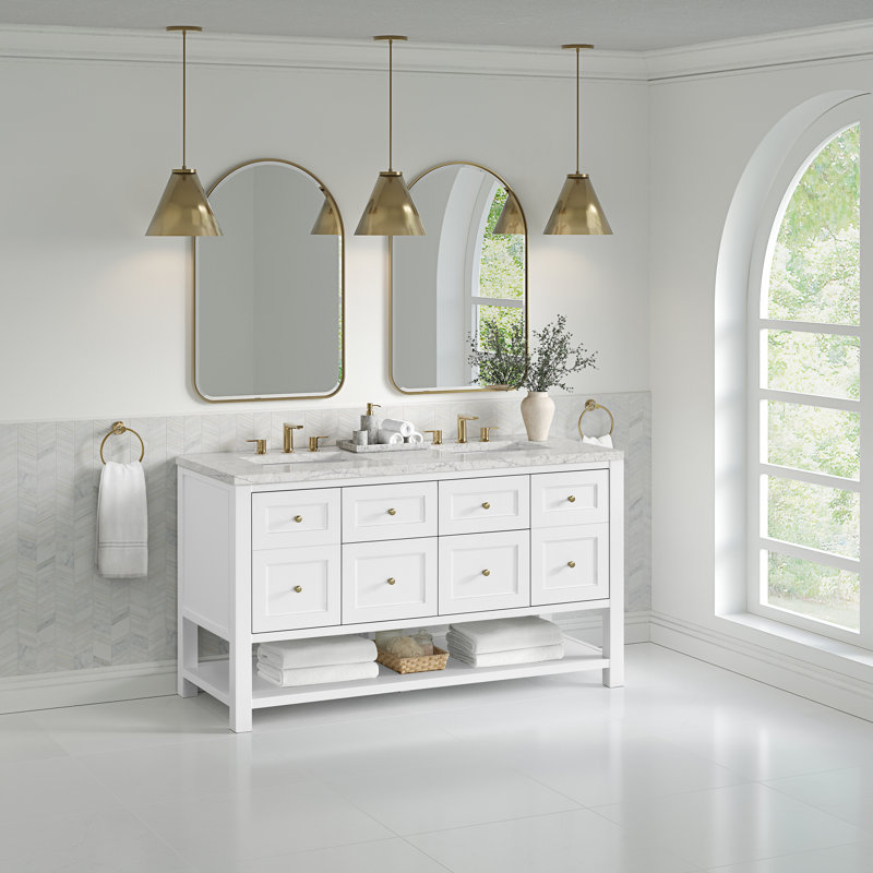 Breckenridge 60'' W Double Vanity, Eternal Jasmine Pearl, Bright White