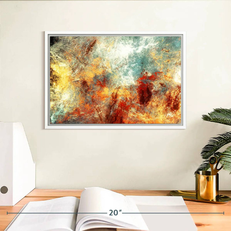 Frozen Fire Madiun, Floating Frame White, 13" X 9"
