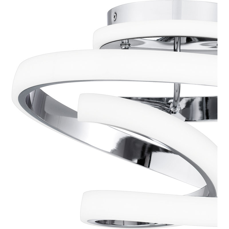 LED Semi Flush Mount, Polished Chrome
