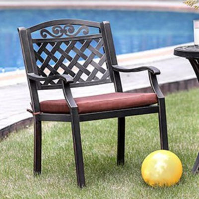 Chaise de patio avec coussin Schroer