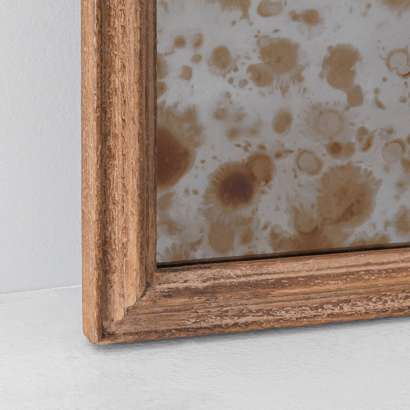 Auriyah Wood Square Wall Mirror, Natural