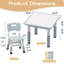 Ensemble de table et 2 chaises - hauteur réglable, bureau graffiti effaçable pour une utilisation multi-activités, comprend 1 table et 4 chaises, et un matériau en PP, facile à assembler-300693679