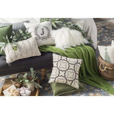 Cotton Blend Throw Pillow