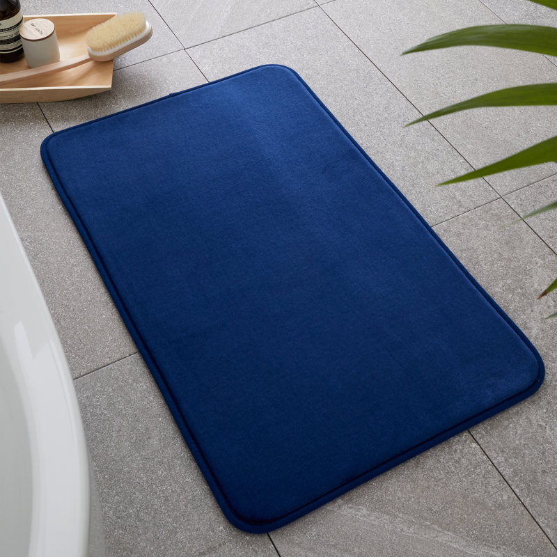 Anti-Bacterial Memory Foam Bath Mat, Navy