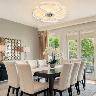 Firebaugh 19.69'' Modern Indoor 5- Blade Dimmable LED Ceiling Fan With Remote Control and APP