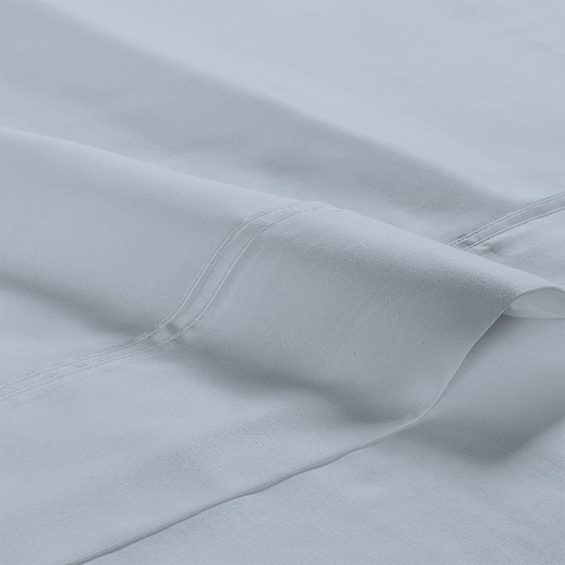 Ultra-Soft & Silky 800TC Premium-Quality Supima Cotton Sheet Set, Full Sheet Set + 1 Fitted Sheet + 2 Pillowcases, Light Blue