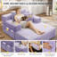 Chaise longue en velours côtelé luxueux avec 3 coussins-1752813515