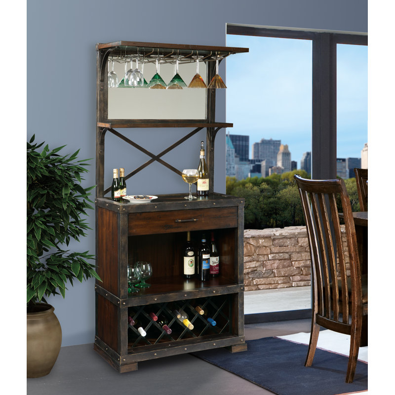 Red Mountain Rustic Hardwood Wine Cabinet