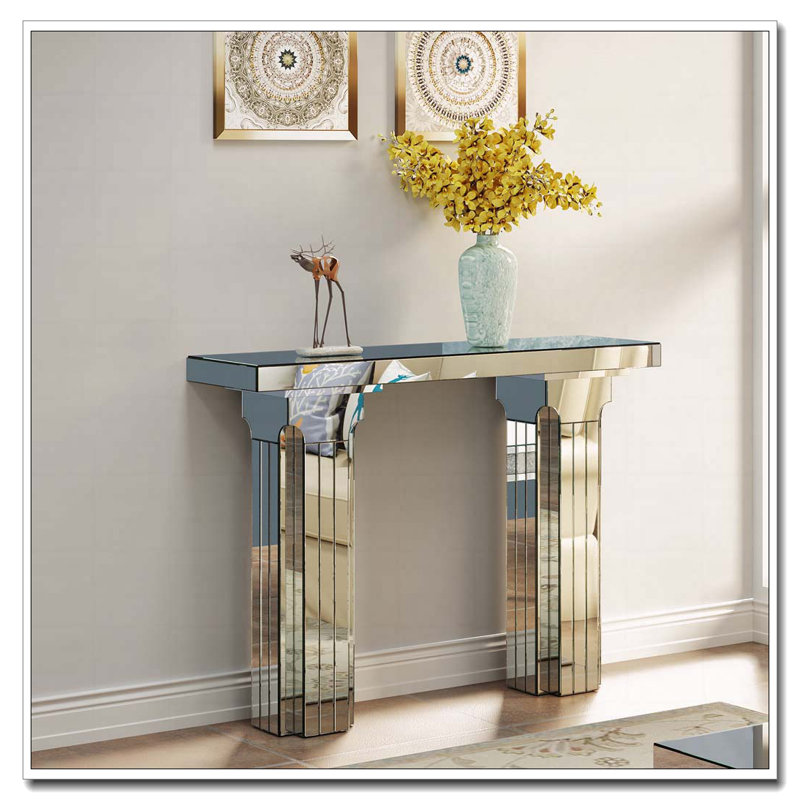 Miroir large avec miroir et miroir argenté