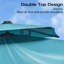 10' x 13' Rectangular Double Top Cantilever TiltIng Umbrella With Base And 360° Rotation,Turquoise Blue-1092492024