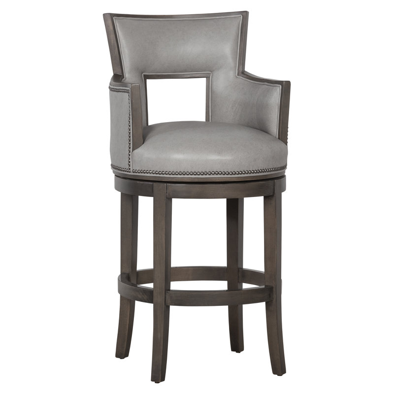 Tabouret pivotant Sidecar, Tabouret de bar (siège d'une hauteur de 30 po), Amande chamois, Gris-vert 9953