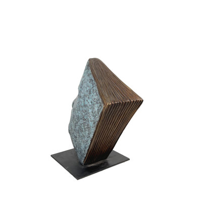 Bronze Book Face Sculpture