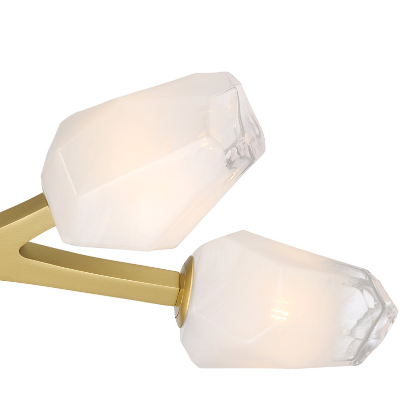 10-Lights  Adjustable Modern Linear Branch Chandelier, Gold
