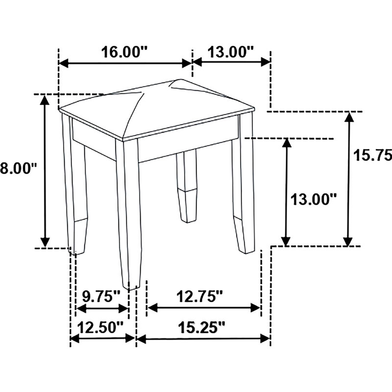 White Seat Stool, Thick Upholstery, Design, For Bedroom And Master Suite Glamorous Padded Vanity Seat, Finish, Living Room