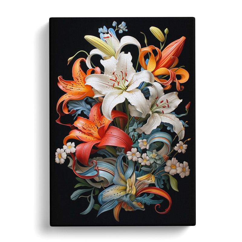 Lily Flower Renaissance Art - Wrapped Canvas, 76cm H x 50cm W x 3cm D