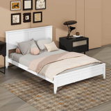 Solid Wood Bed Frame With Headboard, Foot Board And Slats