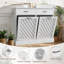 Armoire poubelle à double basculement 15 gallons, finition texturée, rangement caché pour la cuisine et le salon - blanc-122720884